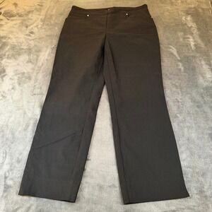 Hilary Radley Black Pants Stretch Career Casual Slit Leg Womens Medium 30x26"